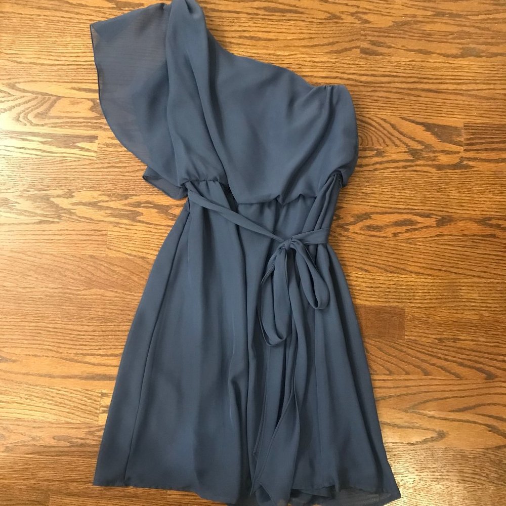 Bridesmaid / formal dress, one shoulder, indigo